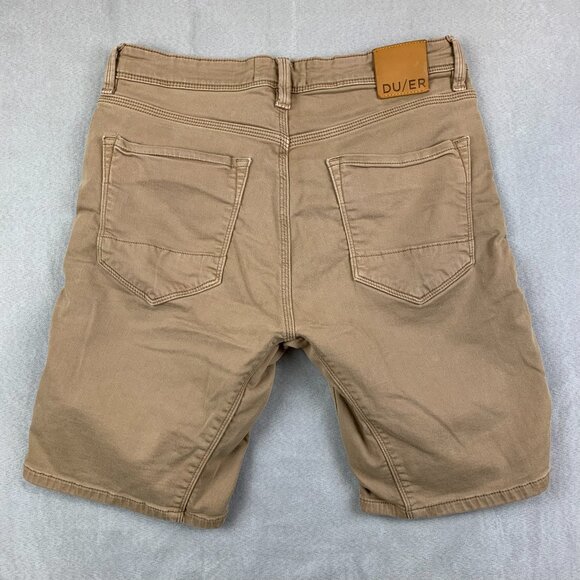 DU/ER Mens Shorts 32 Beige Tan N2X No Sweat Slim Fit 10" Inseam Stretch Comfort - Picture 10 of 10